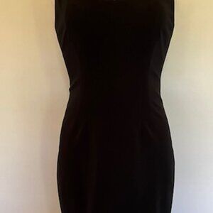 Ellie Tahari black cocktail dress with sweetheart neckline